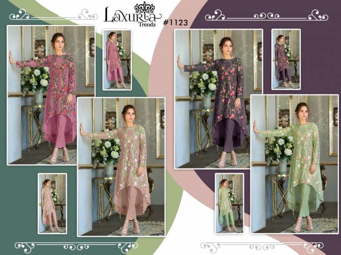 Laxuria Trendz 1123 Georgette Festive Wear Fancy Top With Bottom Collection
